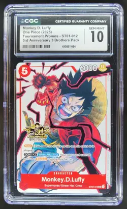 2025 ONE PIECE CCG MONKEY D. LUFFY ST01-012 CGC 10 B PT - Image 1