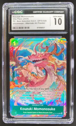 2025 ONE PIECE CCG KOUZUKI MOMONSUKE ALT ART OP10-028 CGC 10 C PT - Image 1
