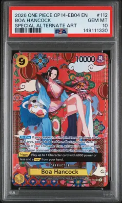 2026 ONE PIECE OP14-EB04-THE AZURE SEA'S SEVEN ALT ART BOA HANCOCK PSA 10 - Image 1