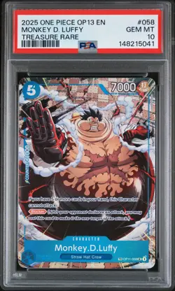 2025 ONE PIECE OP13-CARRYING ON HIS WILL TREASURE RARE MONKEY D. LUFFY PSA 10 - Image 1