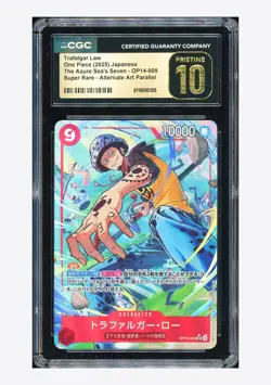 One Piece CGC 10 PRISTINE Trafalgar Law SR Alt Art 2025 OP14-009 OP14 Japanese - Image 1