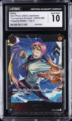 2023 ONE PIECE JPN FLAGSHIP BATTLE TOP 8 #OP02-098 KOBY CGC 10 GEM MINT - Image 1