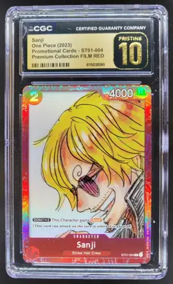 2023 ONE PIECE CCG SANJI FILM RED ST01-004 CGC 10 PRISTINE A PT - Image 1