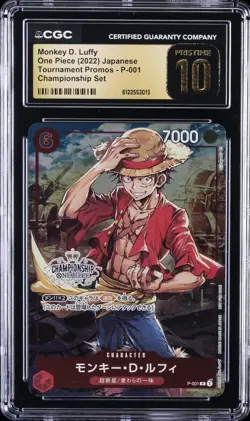 2022 ONE PIECE JPN TOURNAMENT PROMOS - CHAMP SET MONKEY D. LUFFY CGC 10 PRISTINE - Image 1