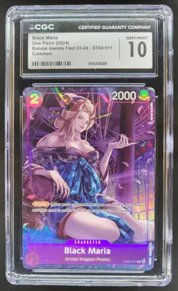 2024 ONE PIECE CCG BLACK MARIA BANDAI GAMES FEST ST04-011 CGC 10 RC7 - Image 1