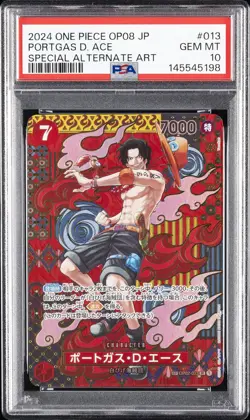 2024 ONE PIECE JPN OP08-TWO LEGENDS SPECIAL ALTERNATE ART PORTGAS D. ACE PSA 10 - Image 1