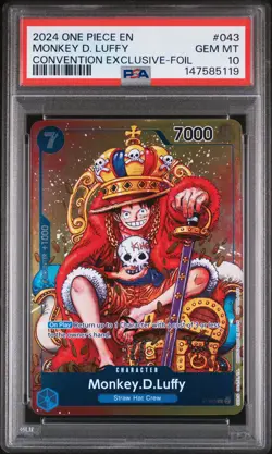 2024 ONE PIECE PROMOS CONVENTION EXCLUSIVE-FOIL #043 MONKEY D. LUFFY PSA 10 - Image 1