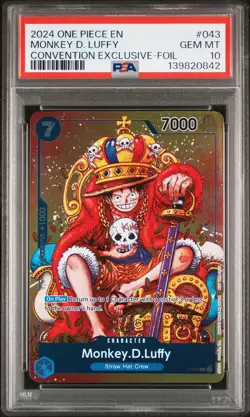 2024 ONE PIECE PROMOS CONVENTION EXCLUSIVE-FOIL #043 MONKEY D. LUFFY PSA 10 - Image 1