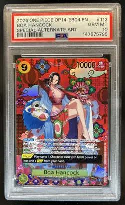 2026 One Piece Azure Sea's Seven Boa Hancock Special Alt Art #OP14-112 PSA 10 - Image 1