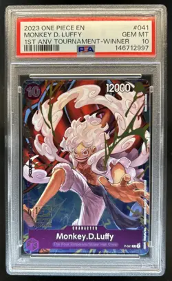 2023 One Piece 1st Anniversary Tournament Winner Monkey D Luffy #P-041 PSA 10 - Image 1