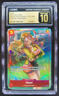 2025 ONE PIECE CCG NAMI BORDERLESS ST21-009 CGC 10 PRISTINE A PT - Image 1
