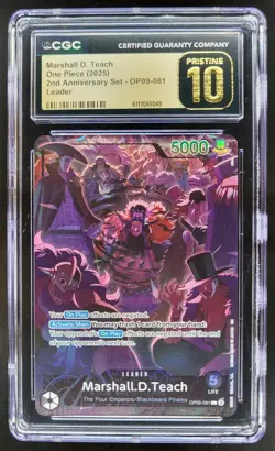 2025 ONE PIECE CCG MARSHALL D. TEACH LEADER OP09-081 CGC 10 PRISTINE C PT - Image 1