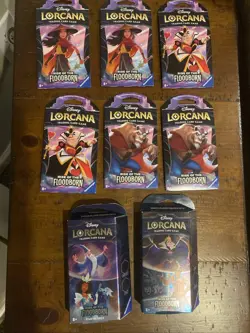 Disney Lorcana Lot of 31 Booster Packs/Starter Decks Floodborn, Inklands & more - Image 1