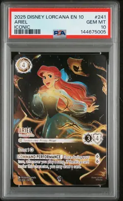 2025 DISNEY LORCANA WHISPERS IN THE WELL ICONIC ARIEL ETHEREAL VOICE PSA 10 - Image 1