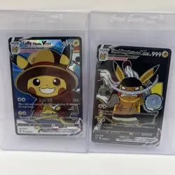 Pokemon Pikachu Luffy& Edward Newgate Pikachu Cosplay Custom Cards Set Sku343 - Image 1