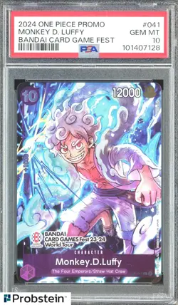 2024 One Piece Promo Bandai Card Game Fest #041 Monkey D. Luffy PSA 10 GEM MINT - Image 1
