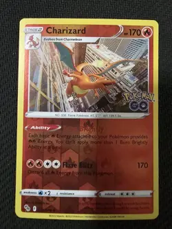 Pokemon Go TCG LP Charizard 010/078 Holo Rare Foil Stamped Card - Image 1