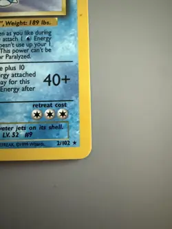 Pokemon Blastoise Base Set 1999 Non-Holo Rare Vintage Original Card - Image 3