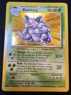 1999 Nidoking Base Set Holo 11/102 WOTC Vintage Pokemon Card LP - Image 1