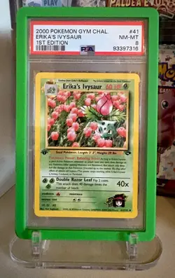 Erika's Ivysaur 41/132 Gym Challenge 1st Edition Non-Holo Pokemon Card PSA 8 - Image 1