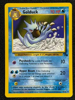 Golduck 35/62 Base Set Series Fossil UNCOMMON Stage 1 Pokemon Card 1999 WOTC NM - Image 1