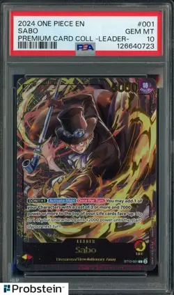 2024 One Piece EN Premium Card Collection Leader #001 Sabo PSA 10 GEM MINT - Image 1