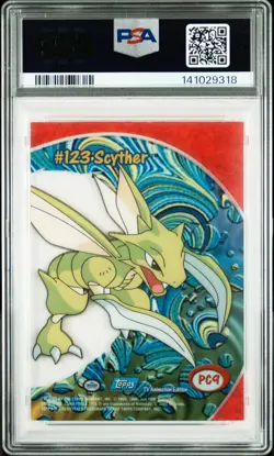 2000 TOPPS POKEMON TV ANIMATION CLEAR CARDS #PC9 SCYTHER PSA 10 - Image 2