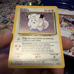 Clefairy Holo 5/102 – Base Set Unlimited – MP – Vintage Pokemon Card - Image 2