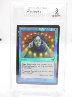 Brainstorm - Foil Magic mtg Mercadian Masques BGS Graded 8 - Image 1