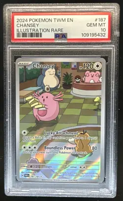 2024 Pokemon Twilight Masquerade Chansey Illustration Rare #187/167 PSA 10 - Image 1