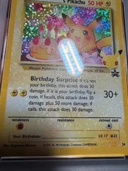 PSA 10 BIRTHDAY PIKACHU 24 CELEBRATIONS HOLO BLEED POKEMON GEM MINT - Image 3