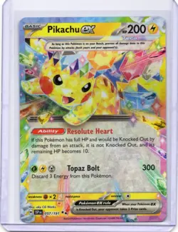 Pikachu ex Pokemon TCG Scarlet & Violet Surging Sparks 057/191 Double Rare Holof - Image 1