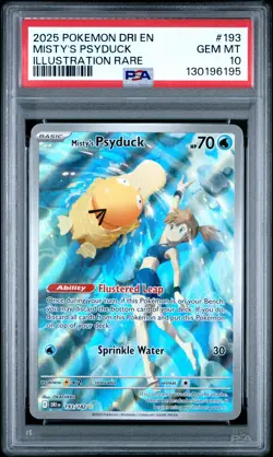 2025 Pokemon Destined Rivals Misty's Psyduck #193 GEM MT PSA 10 Illus. Rare - Image 1