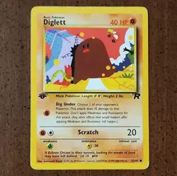 🔥🔥1st Edition Diglett Team Rocket Pokemon Card 52/82 Common LP🔥🔥 - Image 1