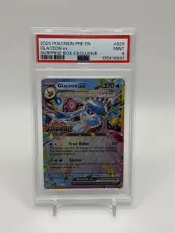 GLACEON EX PSA 9 2025 POKEMON PRE EN #026/131 SURPRISE BOX EXCLUSIVE 0286 - Image 1