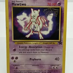 Pokemon TCG Mewtwo #3 Black Star Promo the First Movie 1998 HP - Image 2