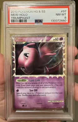 Pokemon Mew Holo PSA 8 Triumphant Heart Gold Soul Silver! - Image 1