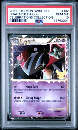 Dragapult Holo SWSH132 Celebrations Collection Pokemon PSA 10 *004 - Image 1