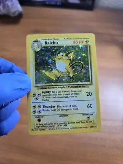 1999 Pokemon Base Set Holo Unlimited Raichu 14/102 LP - Image 1