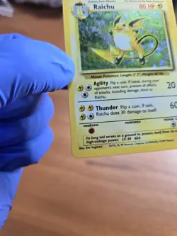 1999 Pokemon Base Set Holo Unlimited Raichu 14/102 LP - Image 5