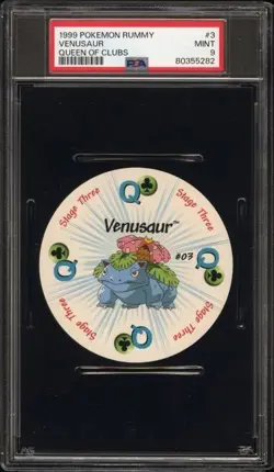 1999 Pokemon Rummy Venusaur Queen of Clubs #3 PSA 9 - Image 1