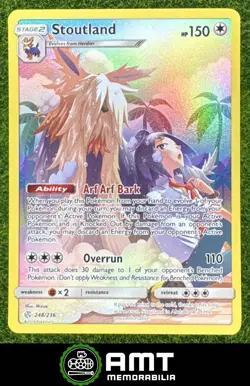 Stoutland 2019 Pokemon Sun & Moon Cosmic Eclipse #248/236 Rare Secret - Image 1