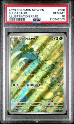 2023 POKEMON MEW EN-151 #166 BULBASAUR ILLUSTRATION RARE PSA 10 - Image 1