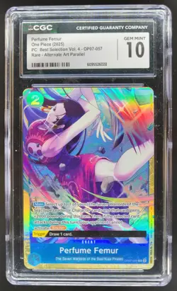 2025 ONE PIECE CCG PERFUME FEMUR RARE ALT ART OP07-057 CGC 10 A PT - Image 1