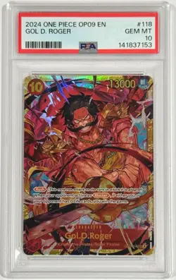 2024 One Piece Op09-118 Gol D. Roger Secret Rare PSA 10 Gem Mint English - Image 1