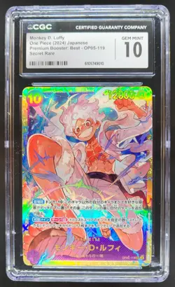 2024 ONE PIECE CCG JAPANESE MONKEY D. LUFFY SECRET RARE OP05-119 CGC 10 RC7 - Image 1