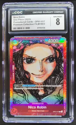 2023 ONE PIECE CCG NICO ROBIN FILM RED OP01-017 CGC 8 B PT - Image 1