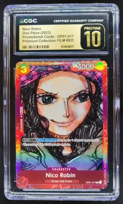 2023 ONE PIECE CCG NICO ROBIN PROMO FILM RED OP01-017 CGC 10 PRISTINE C PT - Image 1