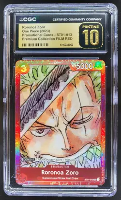 2023 ONE PIECE CCG RORONOA ZORO FILM RED ST01-013 CGC PRISTINE B PT - Image 1