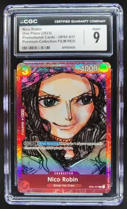 2023 ONE PIECE CCG NICO ROBIN PROMO FILM RED OP01-017 CGC 9 C PT - Image 1
